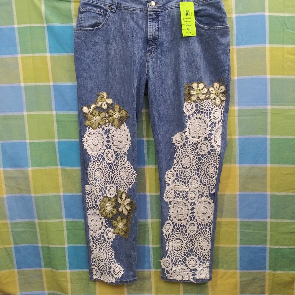 2411 Jeaniemade Size 20W Upcycled Lee Riders Stretch Jeans